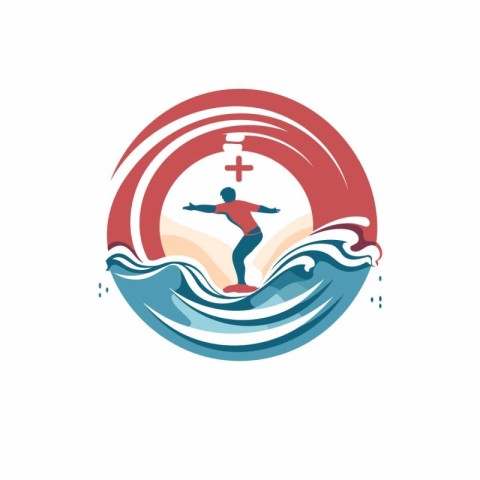 Swimming man logo template. Swimming club icon. Vector illustrat