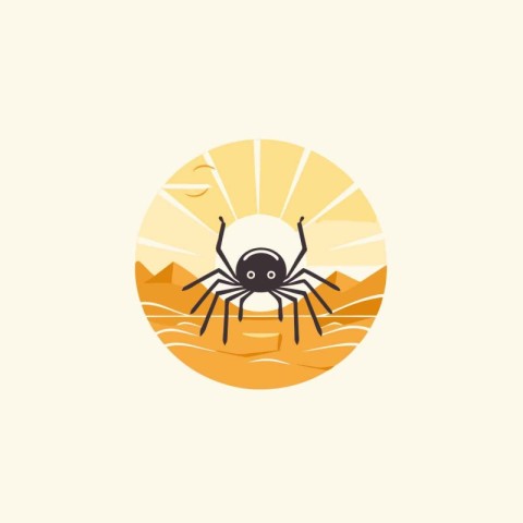 Spider logo design template. Vector illustration of a cartoon sp