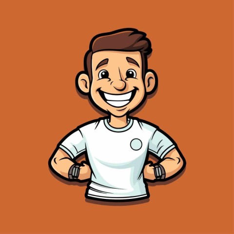 Soccer Player Smiling Cartoon Mascot Character Vector Illustrati