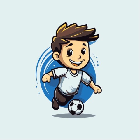 Soccer player cartoon vector illustration. Cartoon soccer player