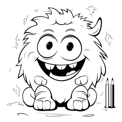 Black and White Cartoon Illustration of Funny Hedgehog Character