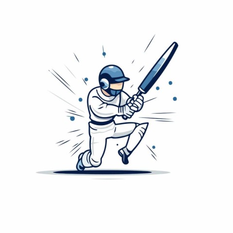 Baseball player with bat and ball. Vector illustration of baseba