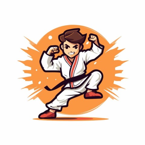 Taekwondo. Vector illustration of a taekwondo fighter.