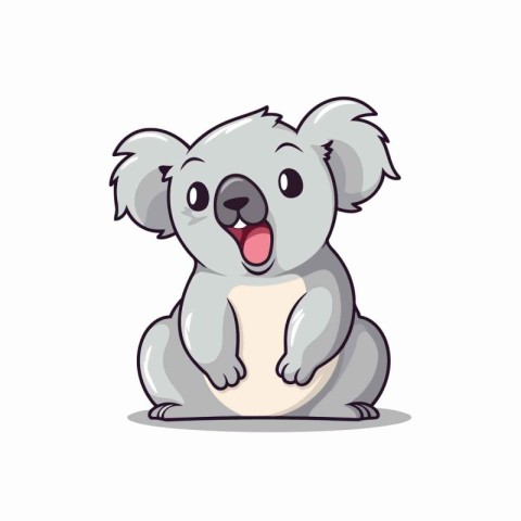 Cute koala character cartoon on white background. Vector illustr