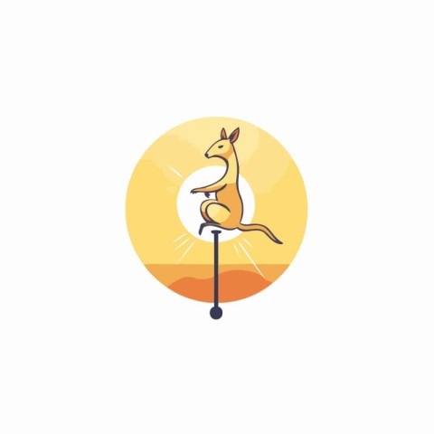 Kangaroo Icon Logo Design Element. Vector Illustration EPS10