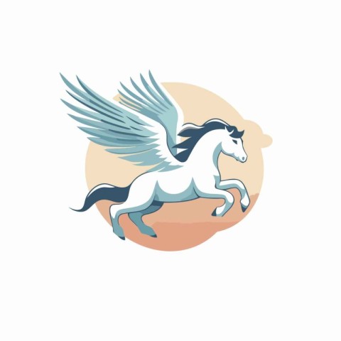 Horse with wings vector icon isolated on white background. Mythi