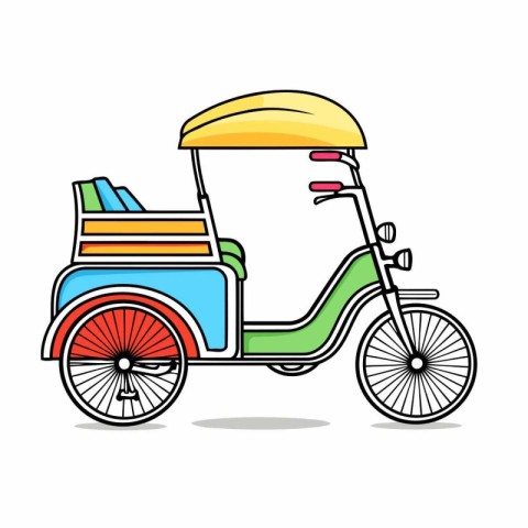 Tuk tuk. rickshaw. tricycle. vector illustration