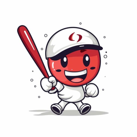 Baseball ball cartoon character vector illustration. Cute baseba