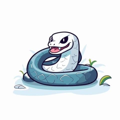 Cute cartoon snake. Vector illustration isolated on a white back