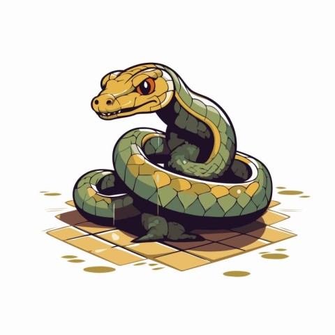 Vector image of a snake on a white background. Cartoon style.