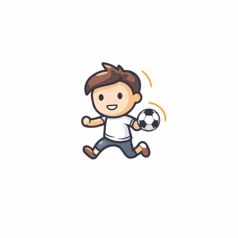 Soccer player cartoon character vector Illustration on a white b