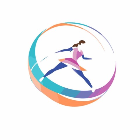 Ice skating vector logo design template. Ice skating sport logo