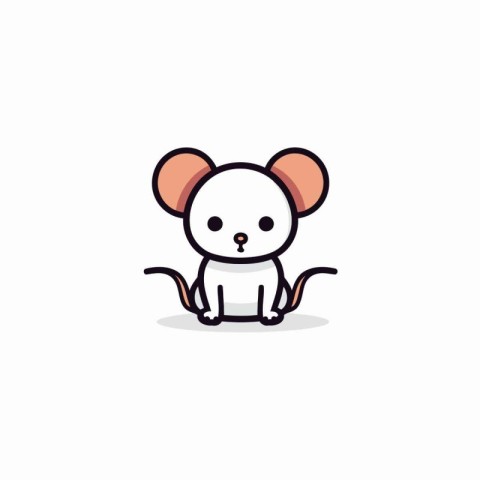 Cute mouse icon. Vector illustration in cartoon style. Isolated