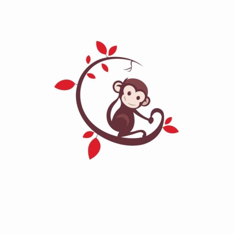 Cute monkey vector logo design template. Monkey vector logo desi