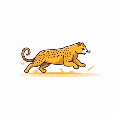 Cheetah vector illustration. Cartoon cheetah on white background