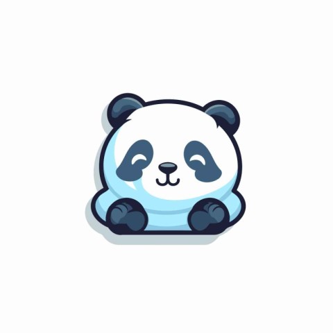 Cute panda cartoon character vector Illustration on a white back