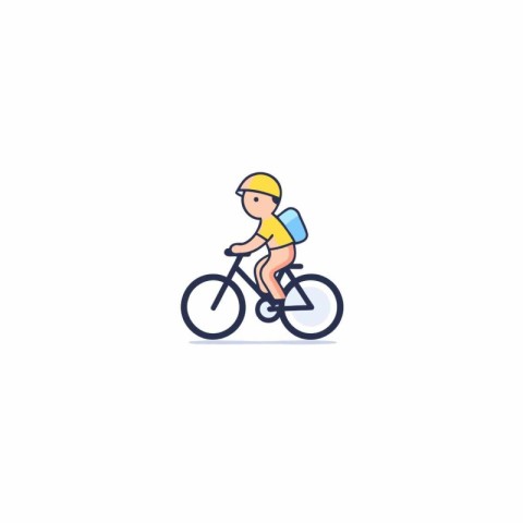 Cyclist riding a bike. Flat design. Vector illustration.