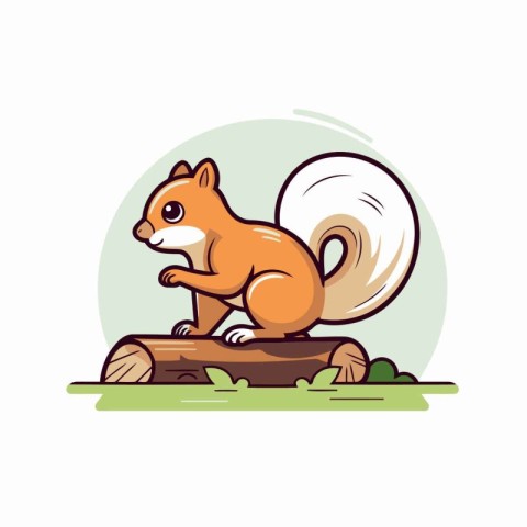 Squirrel cartoon mascot. Vector illustration of a squirrel on a