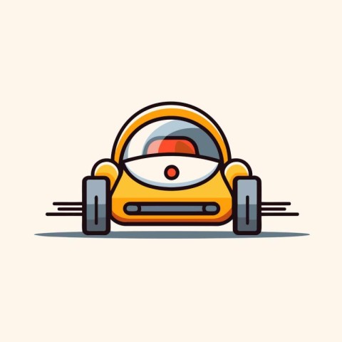 Racing car cartoon icon. vector illustration. Flat design style.