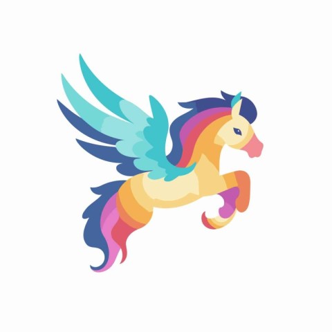 Unicorn icon in flat style isolated on white background. Vector