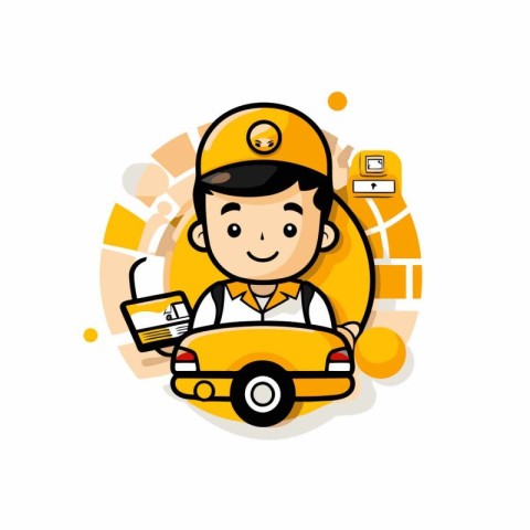 Taxi Driver Vector Icon. Flat Design. Isolated Illustration