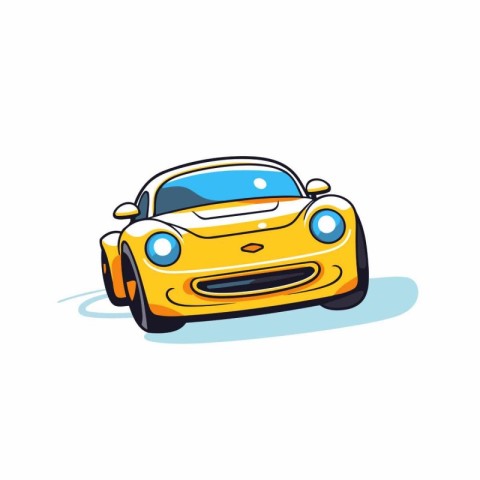 Sport car. Vector illustration on a white background. Cartoon st