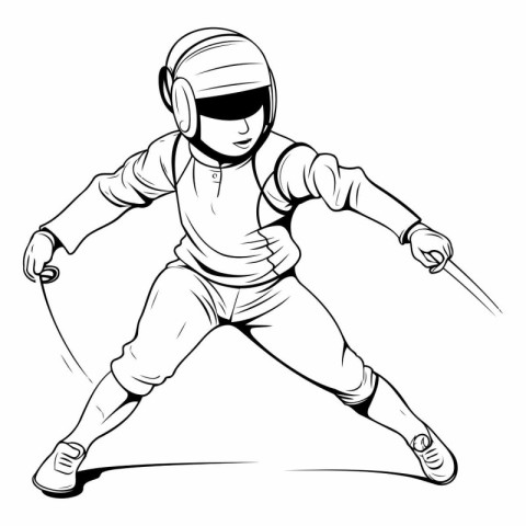 Fencing. Mascot template. Ready for vinyl cutting.