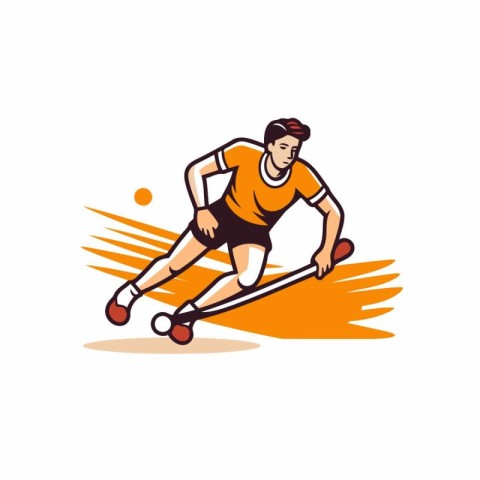 Skateboarder riding on a skateboard. Vector illustration.