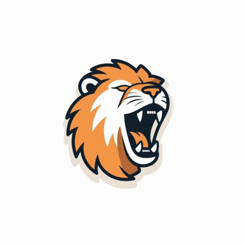 Lion head mascot logo template vector icon illustration design e