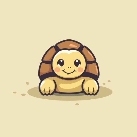 Cute turtle cartoon vector illustration. Cute tortoise baby char