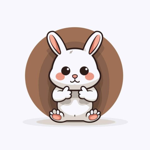 Cute bunny cartoon design. Animal zoo life nature character chil