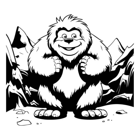 Gorilla - Wild Animal - Monochrome Vector illustration ready for