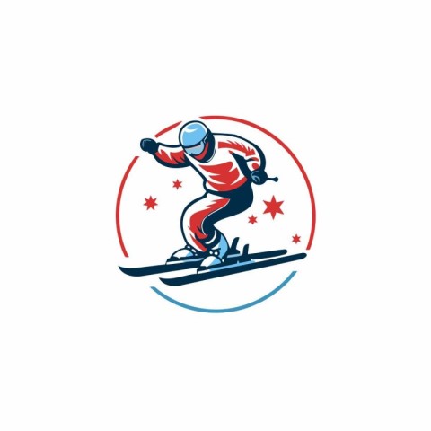 Snowboarder vector logo design template. Snowboarder icon.