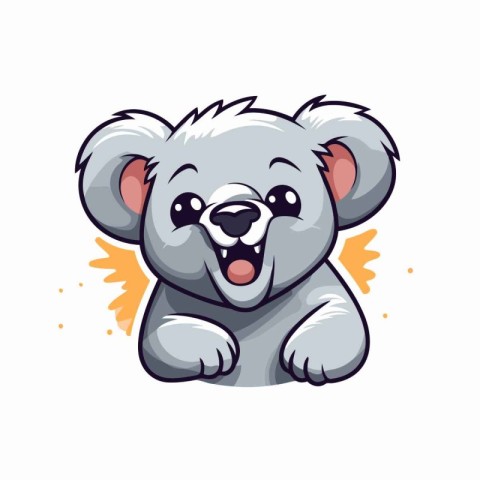 Cute koala. Vector illustration isolated on a white background.