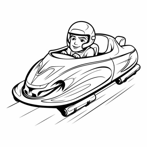 Bartender driving a racing car. Vector illustration ready for vi