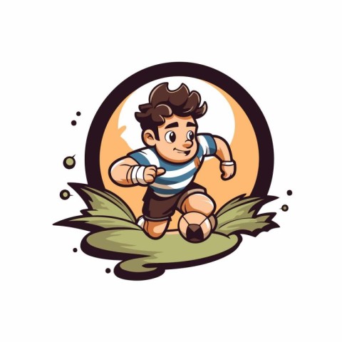 Cartoon soccer player. Vector illustration of a soccer player wi