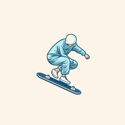 Snowboarder. Vector illustration of a snowboarder on a snowboard