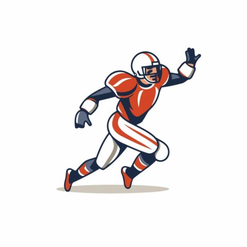 American football player running with ball. sport vector Illustr