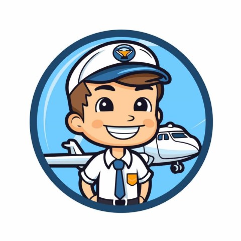 Airport Pilot - Cartoon Mascot Character Vector Illustration des