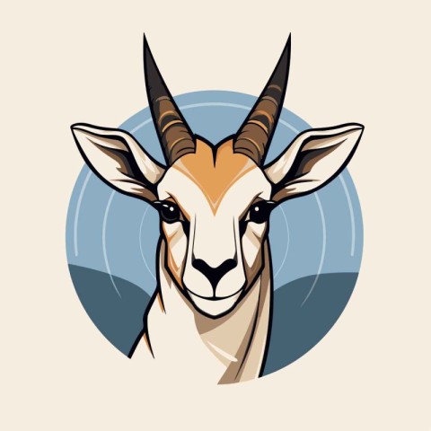 Gazelle head in round frame. vector illustration. eps 10