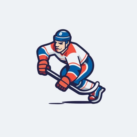 Ice hockey player. sport vector logo design. Ice hockey player.