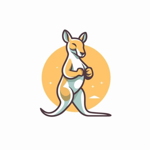 Kangaroo vector illustration. Cartoon style kangaroo icon.