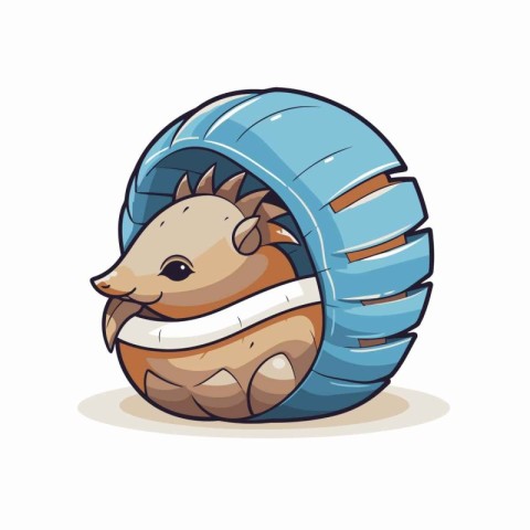 hedgehog in a blue cap. Cute cartoon vector illustration.