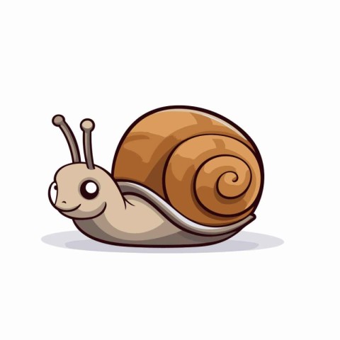 Cartoon snail. Vector illustration on a white background. Isolat