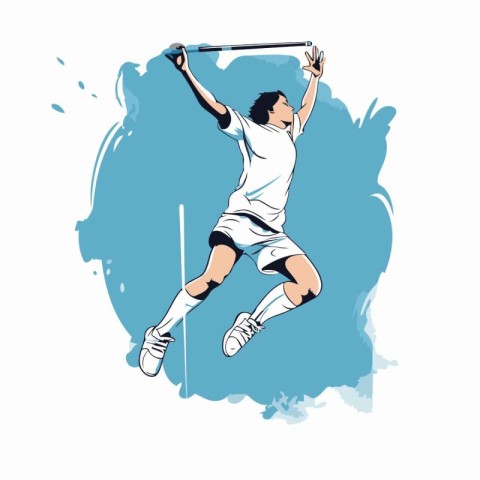 Hand drawn vector abstract sport graphic illustration with tenni