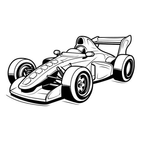 illustration of a racing car on a white background. vector illus