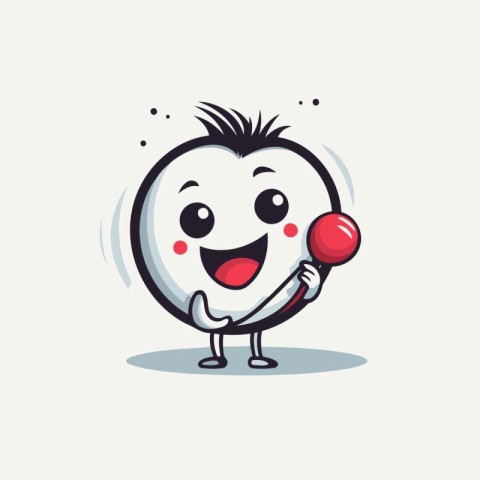 Cute Cartoon Mascot Character Playing Juggling. Vector Illustrat