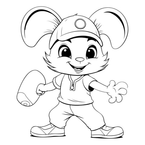 Mascot Illustration of a Cute Little Mouse Cartoon Character