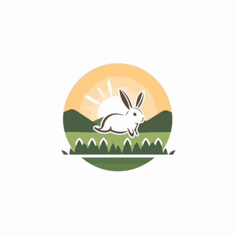 Rabbit icon on background for graphic and web design. Creative i