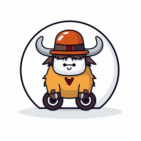 cute bull mascot character icon vector illustration design. colo